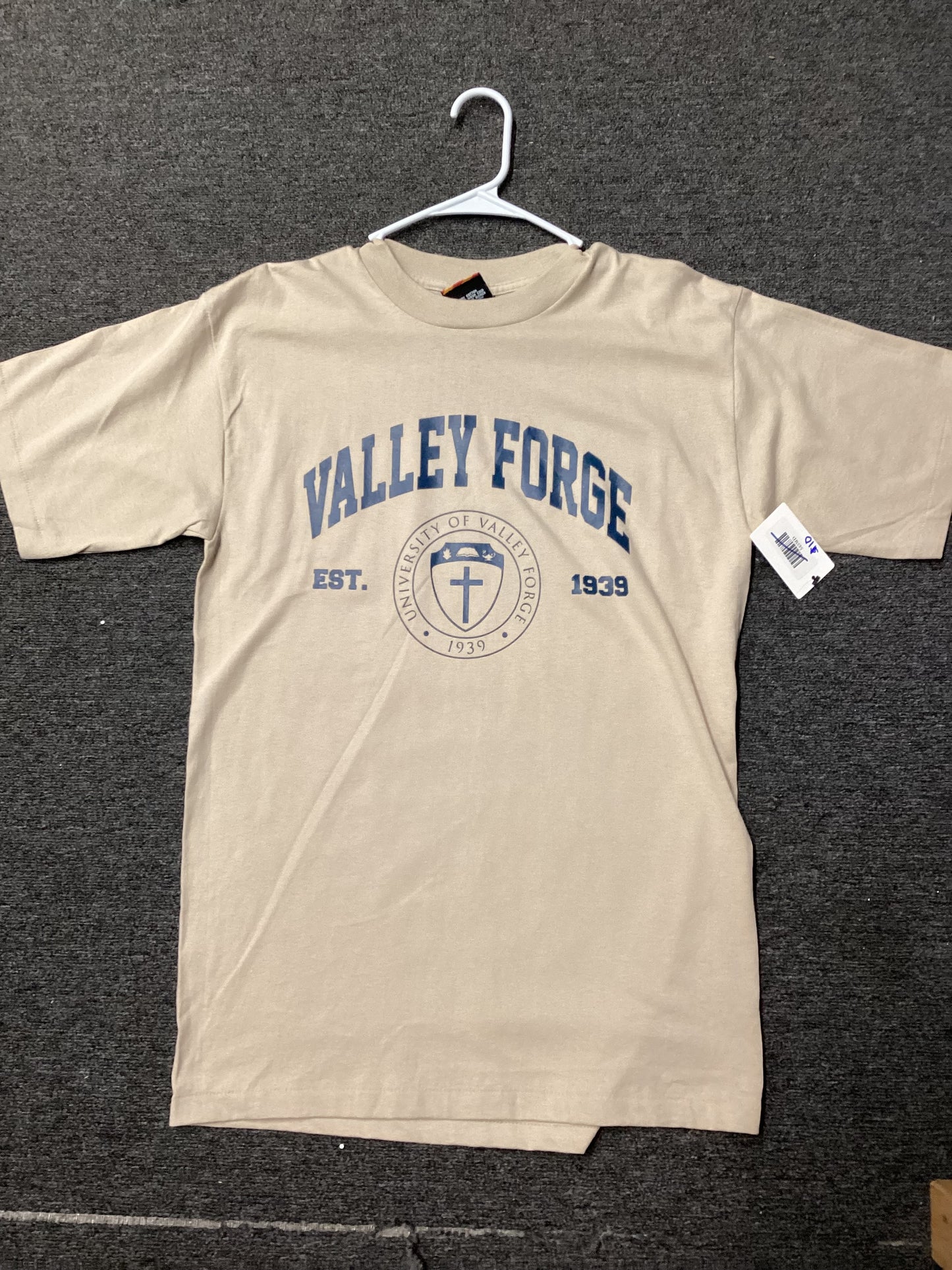 Valley Forge (Navy Blue logo) (Beige Shirt)
