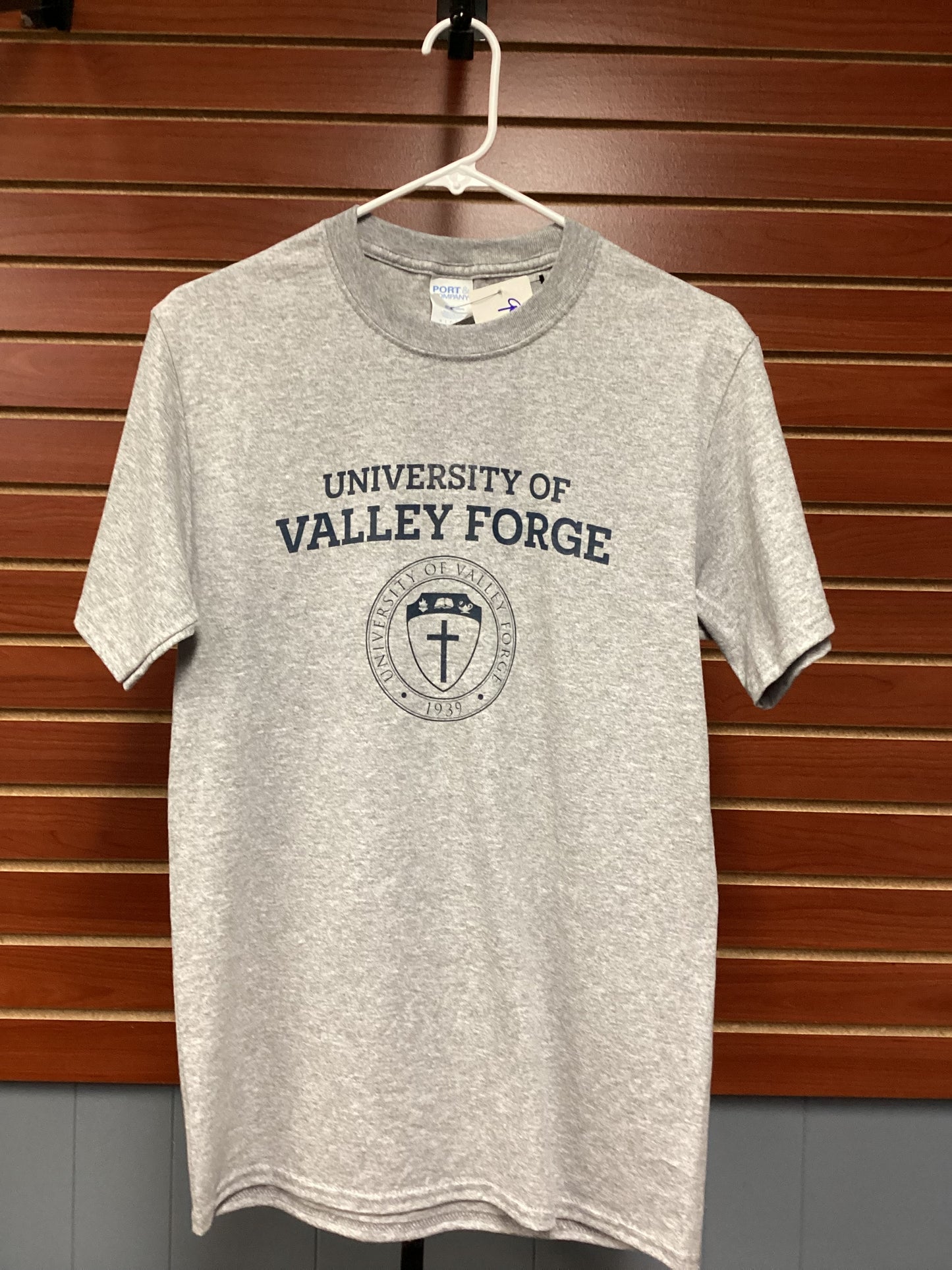 University of Valley Forge Shield T-Shirt (Grey)